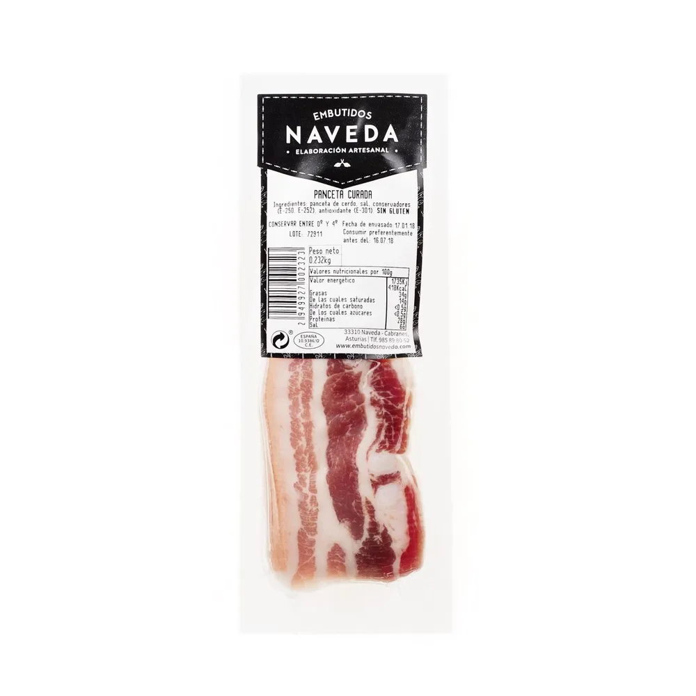 Panceta Curada Porción 200 g